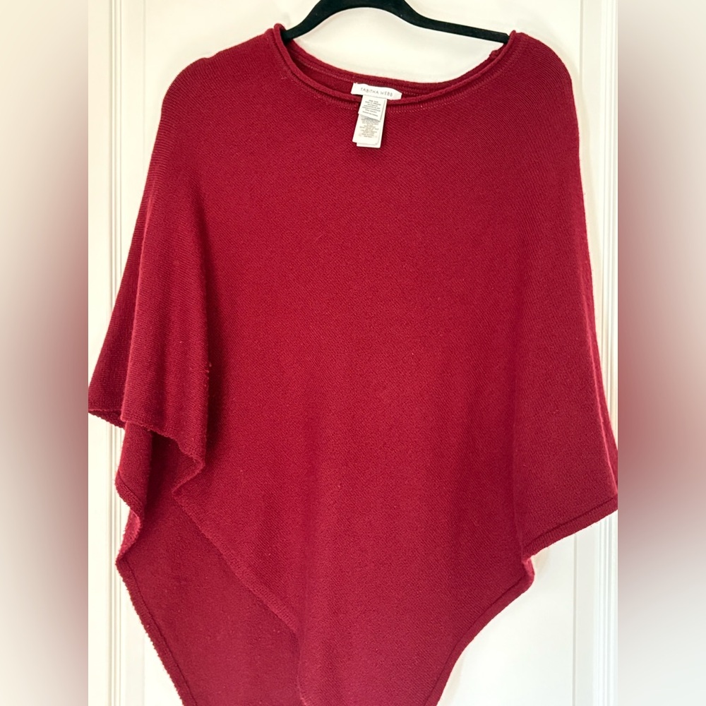 Tabitha Rich Red Poncho Sweater